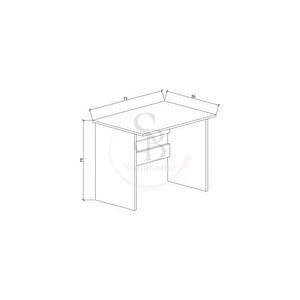 Mdf Suba Home 73 Cm Beyaz Çalışma Masası Ofis Bilgisayar Masası Aktivite Masası Dar Alanlara Özel