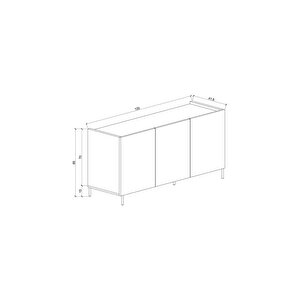 Modern Demir Ayaklı Beyaz Konsol Mdf 120 Cm