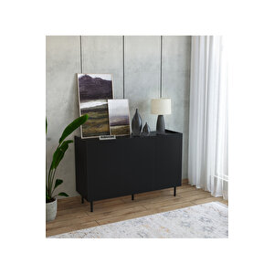 Modern Demir Ayaklı Siyah Konsol Mdf 120 Cm