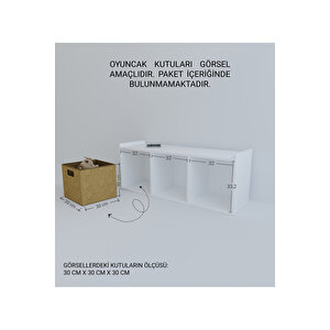 Mdf Beyaz Montessori Oyuncak Dolabı Suba Home Çok Amaçlı 3 Bölmeli Düzenleyici Dolap Çocuk Kitaplığı