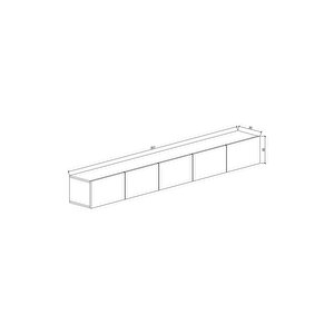 200 Cm Mdf 5 Kapaklı Dolaplı Minimalist Beyaz Duvara Monte Tv Ünitesi – Şık Ve Fonksiyonel Tasarım