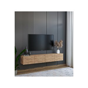 Duvara Monte Modern Minimalist Atlantik Çam Tv Ünitesi Mdf 160 Cm
