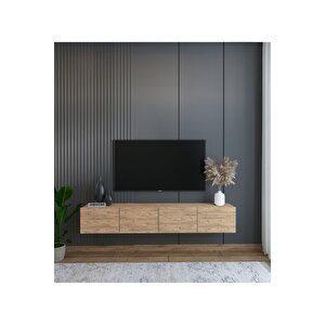 Duvara Monte Modern Minimalist Atlantik Çam Tv Ünitesi Mdf 160 Cm