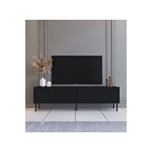 Şık Ve Minimalist 160 Cm Demir Ayak Siyah Tv Ünitesi - Ideal Ebatlarla Modern Tasarım