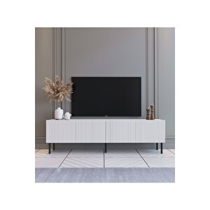 Şık Ve Minimalist 160 Cm Demir Ayak Beyaz Tv Ünitesi - Ideal Ebatlarla Modern Tasarım