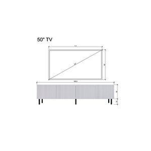 Şık Ve Minimalist 160 Cm Demir Ayak Beyaz Tv Ünitesi - Ideal Ebatlarla Modern Tasarım