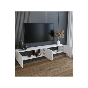 Duvara Monte Modern Minimalist Beyaz Tv Ünitesi Mdf 160 Cm