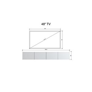 Duvara Monte Modern Minimalist Beyaz Tv Ünitesi Mdf 160 Cm