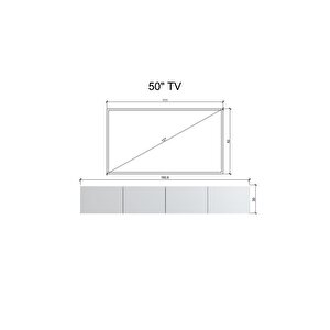 Duvara Monte Modern Minimalist Beyaz Tv Ünitesi Mdf 160 Cm