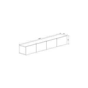 Duvara Monte Modern Minimalist Beyaz Tv Ünitesi Mdf 160 Cm