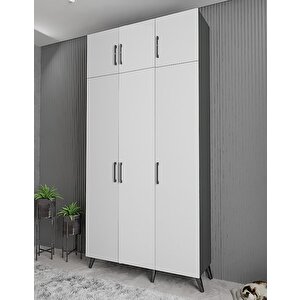 Trend Eko 3 Kapaklı Portmanto Füme&beyaz 105cm 105 cm