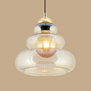 Isabel Cam Sarkıt Avize Bal (25x75 Cm) Bal Köpüğü