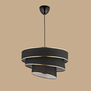 Levi 3 Katlı Sarkıt Avize Siyah (40x70 Cm) Siyah