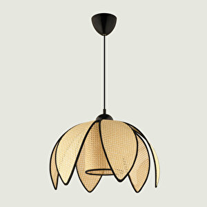 Lento Hasır Sarkıt Avize Krem-siyah (40x70 Cm) Krem-siyah