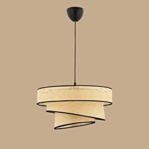 Levi 3 Katlı Rattan Sarkıt Naturel-siyah (40x70 Cm) Naturel - Siyah
