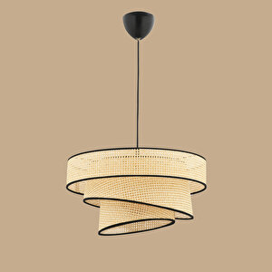 Levi 3 Katlı Rattan Sarkıt Naturel-siyah (40x70 Cm) Naturel - Siyah