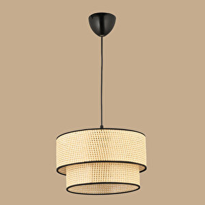 Opus 2 Katlı Sarkıt Avize Rattan Naturel (30x70 Cm) Naturel