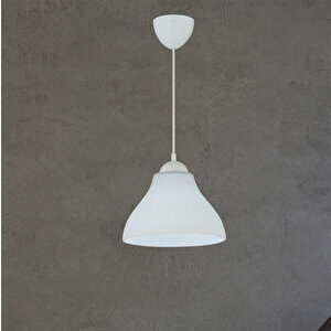 Miravel Tekli Cam Sarkıt Avize Beyaz (70x25 Cm) Beyaz