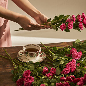 Rose 2'li Porselen Çay Fincanı Seti (270 Cc) Çok Renkli