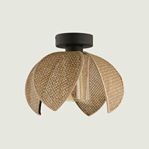 Nerida Plafonyer Rattan Avize Kahverengi (26x20 Cm) Kahverengi