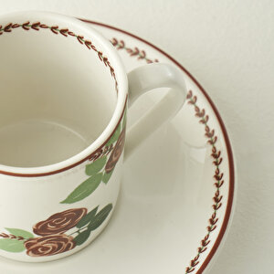 Rose 2'li Porselen Kahve Fincanı Seti (90 Cc) Çok Renkli