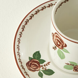 Rose 2'li Porselen Kahve Fincanı Seti (90 Cc) Çok Renkli