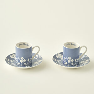 Thankful 2'li Porselen Kahve Fincanı Seti Mavi (90 Cc) Mavi