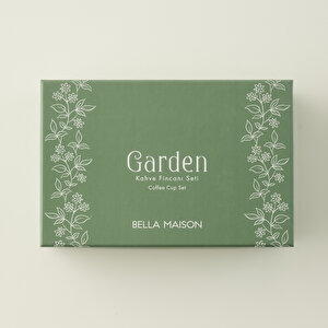 Garden 2'li Porselen Kahve Fincanı Seti Yeşil (90 Cc) Yeşil
