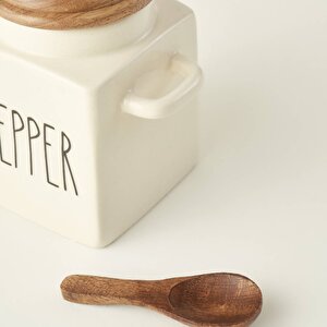 Pepper Seramik Kavanoz Krem (330 Ml) Krem