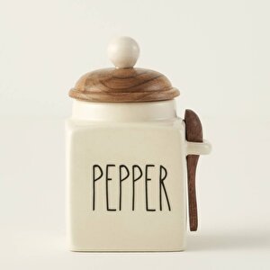 Pepper Seramik Kavanoz Krem (330 Ml) Krem