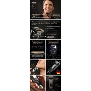 Braun Series 9 Pro+ Elektrikli Tıraş Makinesi, Islak Ve Kuru, Şarj Standı, 9615s
