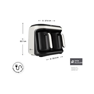 Karaca Hatır Hüp Düet Aroma Türk Kahve Makinesi Beyaz 10 Fincan Kapasiteli