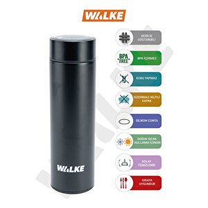 Luxury Dereceli Paslanmaz Süzgeçli Çelik Bardak Termos 500 Ml