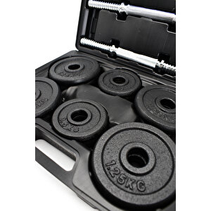 Vücut Geliştirme - Ağırlık / Dambıl Seti - Özel Çantalı - 15 Kg Demir Döküm