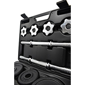 Vücut Geliştirme - Ağırlık / Dambıl Seti - Özel Çantalı - 15 Kg Demir Döküm