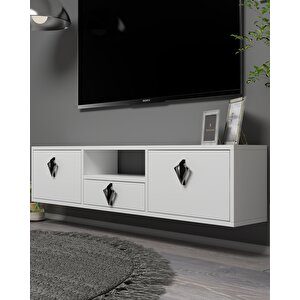 1315dropct-32 Duvara Montaj Tv Sehpasi-beyaz-siyah-gümüş Beyaz-Gümüş