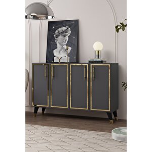 8193km-128ct Konsol,kahve Köşesi̇,ayakkabilik,ofi̇s Evrak Dolabi,mutfak Ki̇ler Dolabi,tv Üni̇tesi̇-ANTRASİT-ALTIN Antrasit Gold