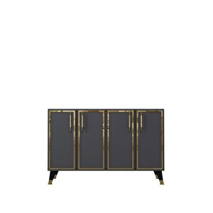 8193km-128ct Konsol,kahve Köşesi̇,ayakkabilik,ofi̇s Evrak Dolabi,mutfak Ki̇ler Dolabi,tv Üni̇tesi̇-ANTRASİT-ALTIN