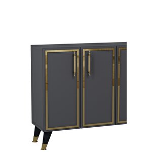 8193km-128ct Konsol,kahve Köşesi̇,ayakkabilik,ofi̇s Evrak Dolabi,mutfak Ki̇ler Dolabi,tv Üni̇tesi̇-ANTRASİT-ALTIN