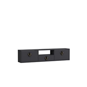 1315dropct-32 Duvara Montaj Tv Sehpasi-antrasit-siyah-altın