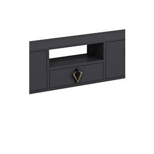 1315dropct-32 Duvara Montaj Tv Sehpasi-antrasit-siyah-altın