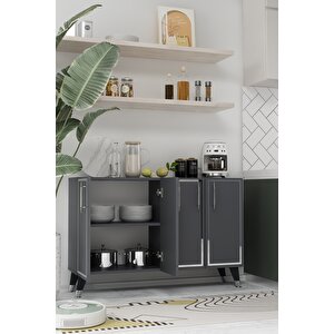 8193km-128ct Konsol,kahve Köşesi̇,ayakkabilik,ofi̇s Evrak Dolabi,mutfak Ki̇ler Dolabi,tv Üni̇tesi̇-antrasit-gümüş Antrasit Gümüş