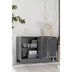 8193km-128ct Konsol,kahve Köşesi̇,ayakkabilik,ofi̇s Evrak Dolabi,mutfak Ki̇ler Dolabi,tv Üni̇tesi̇-antrasit-gümüş Antrasit Gümüş