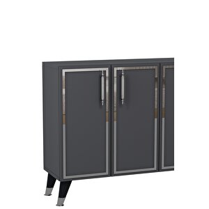 8193km-128ct Konsol,kahve Köşesi̇,ayakkabilik,ofi̇s Evrak Dolabi,mutfak Ki̇ler Dolabi,tv Üni̇tesi̇-antrasit-gümüş