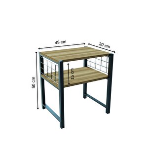 Steel Design Modern Komodin Metal Ayaklı Raflı Başucu Komodin Yatak Odası Dekoratif Yan Sehpa