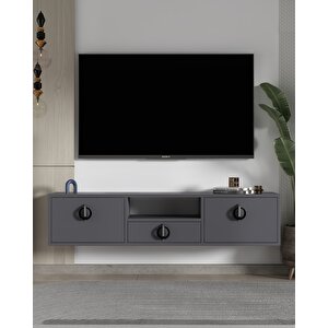 1320dropct-32 Duvara Montaj Tv Sehpasi  ANTRASİT-GÜMÜŞ-SİYAH Antrasit Gümüş