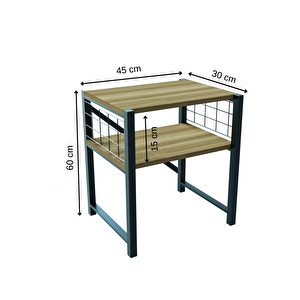 Steel Design Modern Komodin Metal Ayaklı Raflı Başucu Komodin Yatak Odası Dekoratif Yan Sehpa