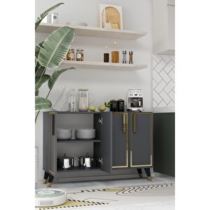 8194km-128ct Konsol,kahve Köşesi̇,ayakkabilik,ofi̇s Evrak Dolabi,mutfak Ki̇ler Dolabi,tv Üni̇tesi̇-antrasit-altın Antrasit Gold