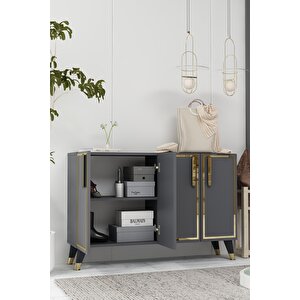 8194km-128ct Konsol,kahve Köşesi̇,ayakkabilik,ofi̇s Evrak Dolabi,mutfak Ki̇ler Dolabi,tv Üni̇tesi̇-antrasit-altın Antrasit Gold