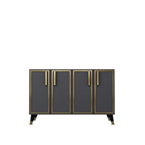 8194km-128ct Konsol,kahve Köşesi̇,ayakkabilik,ofi̇s Evrak Dolabi,mutfak Ki̇ler Dolabi,tv Üni̇tesi̇-antrasit-altın